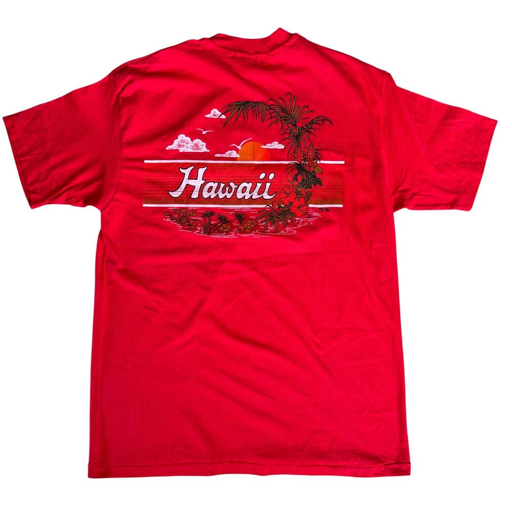 Vintage Hawaii Short Sleeve Shirt Crewneck Single‎ Stitch Hanes Beefy T Made USA